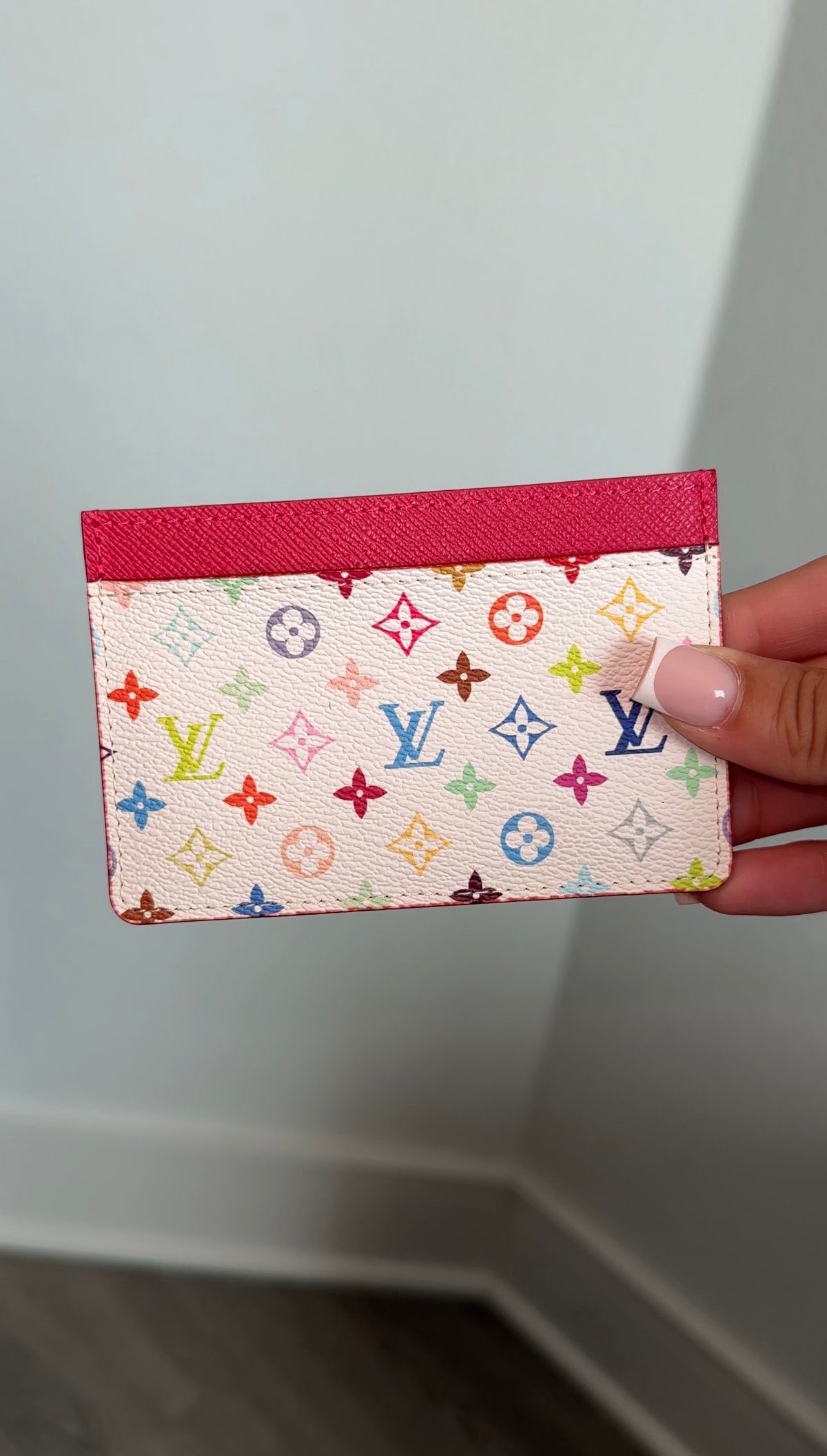 Colorful LV card holder