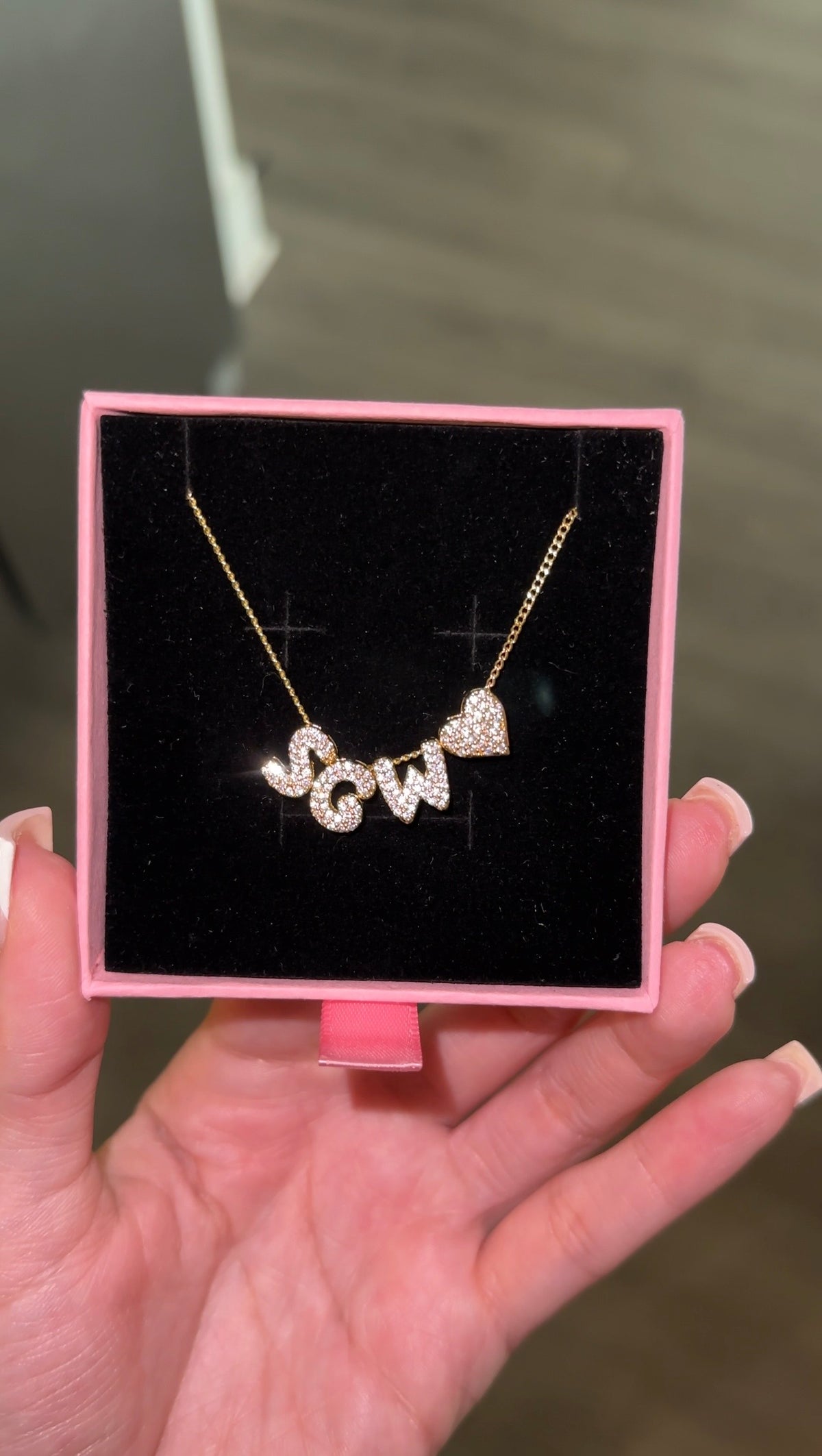 Custom Bubble Name necklace