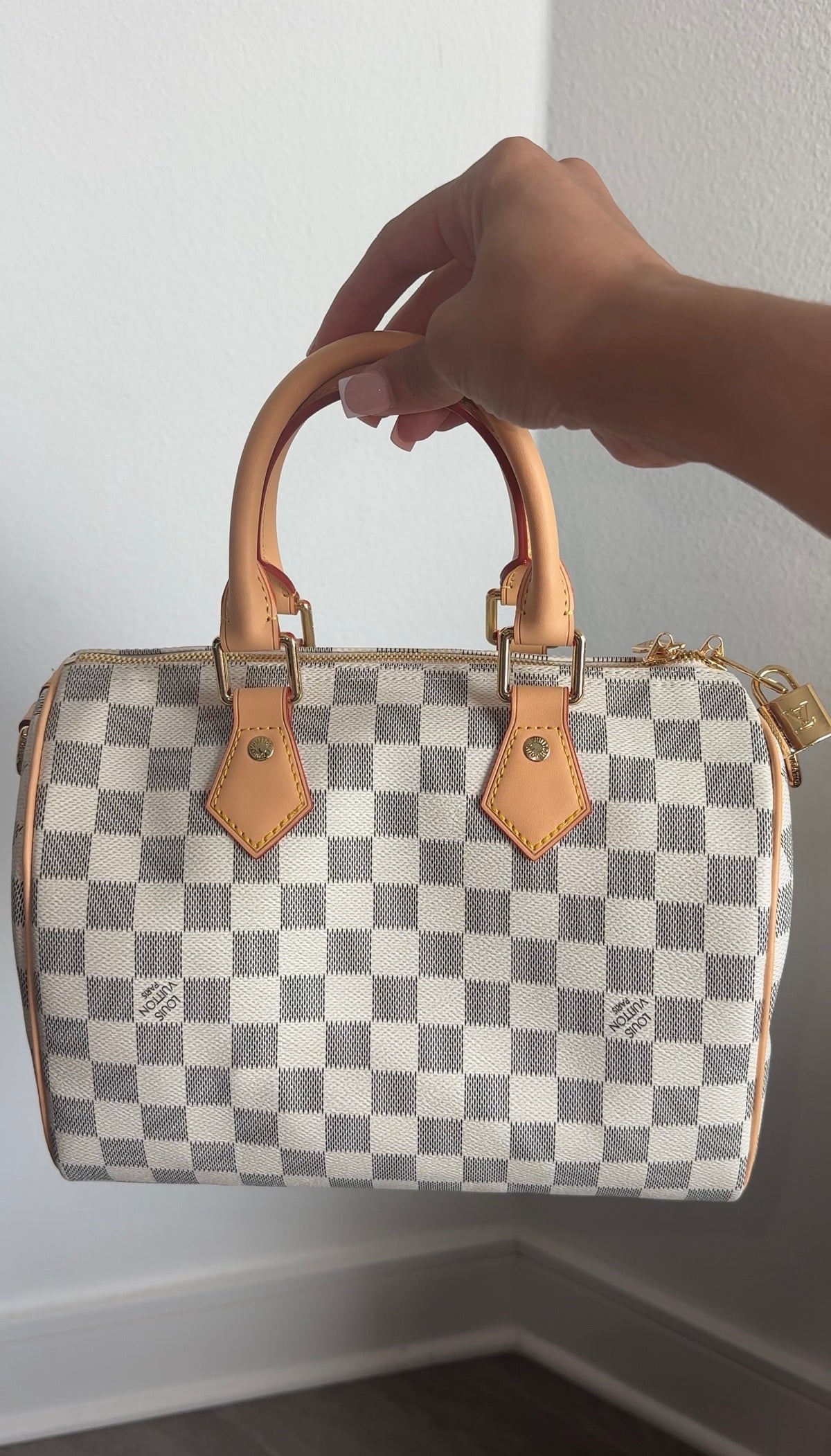 White Speedy LV bag