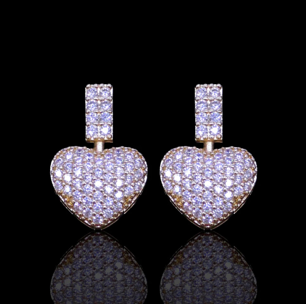Bling Heart stud earrings