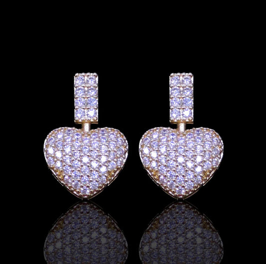 Bling Heart stud earrings